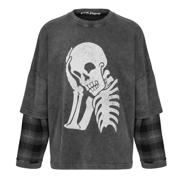 パーム・エンジェルス メンズ トップス プルオーバー Palm Angels Men\u0027s Long Sleeve T-Shirt Charcoal 濃灰色