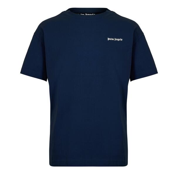 パーム・エンジェルス メンズ トップス プルオーバー ロゴタイプ Palm Angels Men\u0027smallogo T-Shirt Navy 米国海軍