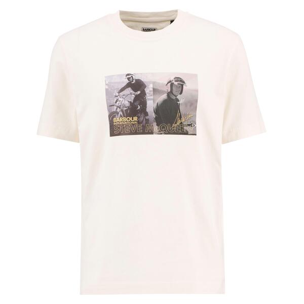 バブアー メンズ トップス Tシャツ Barbour International Mens Hellen T-Shirt Whisper White ホワイト｜ReVida 店