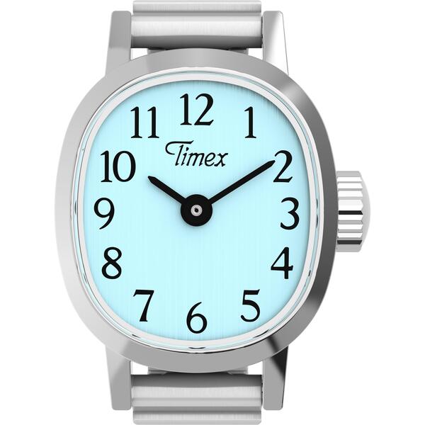 五分五分メックス レディース 付属物 ウオッチ Timex Cavatina Ring Quartz Analogue Watch Silver/Blue 青碧