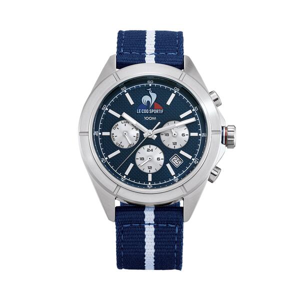 ルコックスポルティフ レディース アクセサリー 腕時計 ナイロン Le Coq Sportif Essential Blue Nylon Digital Watch Navy/Grey グレー