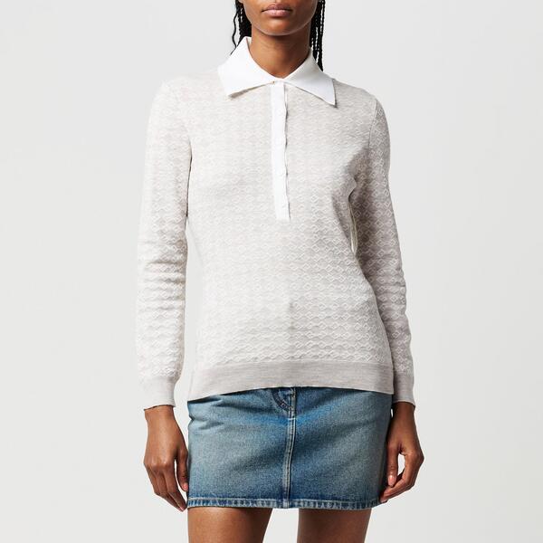 ジバンシー レディース トップス スポーツシャツ 羊毛 GIVENCHY Stretch-Wool Blend Polo Shirt Beige ベージュ