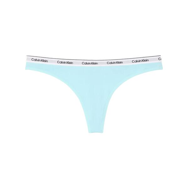 カルバンクライン レディース アンダー御召しもの ズボン下 ロゴタイプ Calvin Klein Logo Thong Antarctic Blue 青み