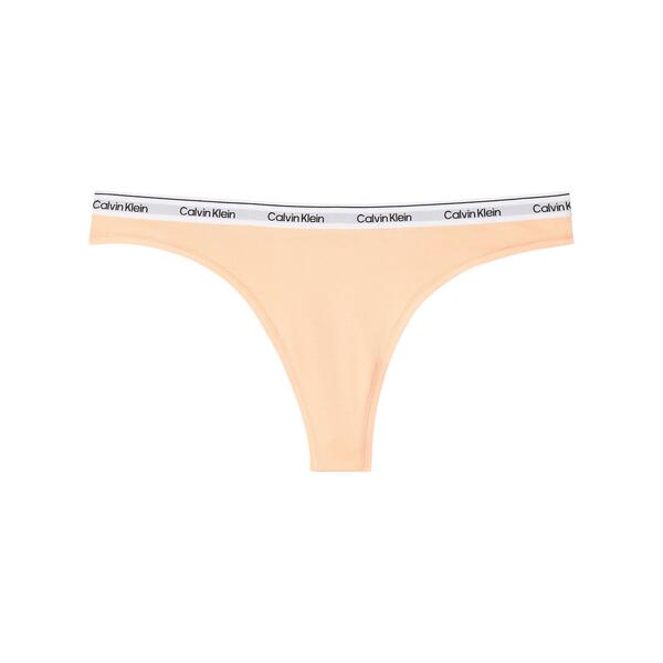 カルバンクライン レディース アンダーお召しもの ズボン下 ロゴタイプ Calvin Klein Logo Thong Peach Bliss 桃