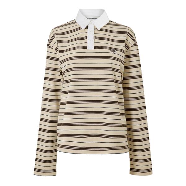 ザ クチュール クラブ レディース トップス ポロシャツ The Couture Club Women'striped Rugby Polo Shirt Crm/Choc ストライプ｜ReVida 店