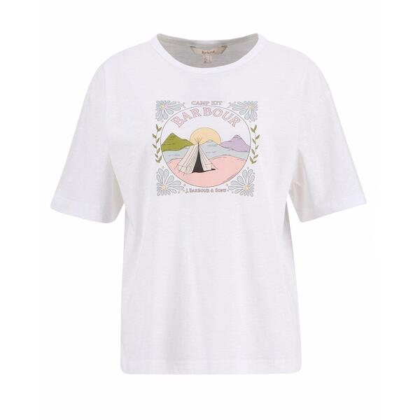 バブアー レディース トップス Tシャツ Barbour Women's T-Shirt White ホワイト｜ReVida 店