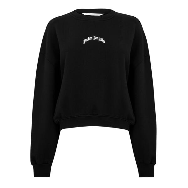 パーム・エンジェルス レディース アウター パーカー・スウェット プルオーバー Palm Angels Women\u0027s Crew Sweatshirt Black 黒いこと
