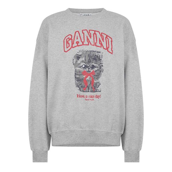 ガニー レディース アウター パーカー・スウェット プルオーバー Ganni Women\u0027s Crown Margaret Kitty Crew Sweatshirt Paloma