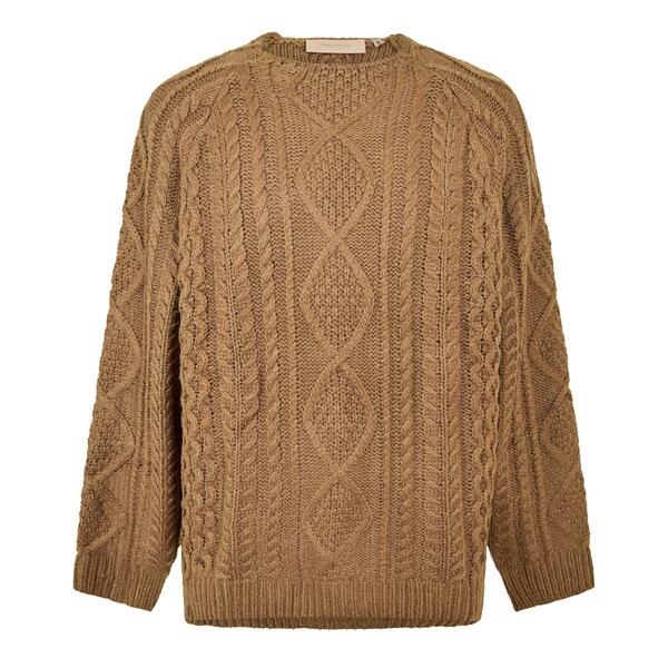 フィアオブゴッド メンズ アウター 編み物・プルオーバー Fear Of God Essentials Men\u0027s Cable Knit Jumper Brown 赤銅色