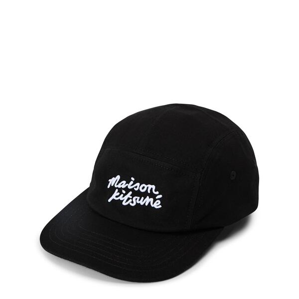メゾンキツネ メンズ 添え物 かぶり笠 旗がしら Maison Kitsune Men\u0027s Handwriting Baseball Cap Black 黒いこと