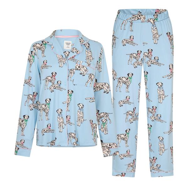 チェルシーピア レディース アンダー御召しもの ナイト爵御召しもの Chelsea Peers Button Upyjama Set Bow Dalmation