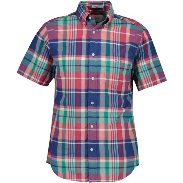 ガント メンズ トップス シャツ Gant Men's Patterned Short Sleeve Shirt Rose Red 641 レッド|ReVida 店