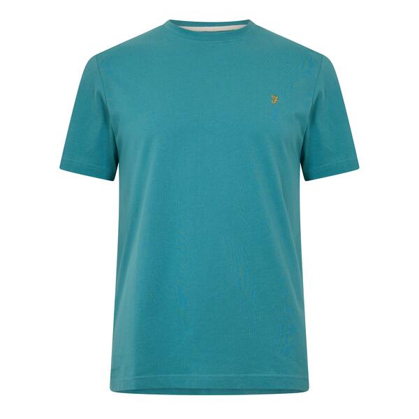 ファーラー メンズ トップス Tシャツ Farah Men Harrow SS T-Shirt Aqua Green 395 アクア