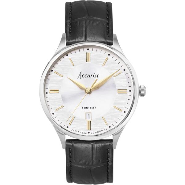 アキュリスト メンズ 佩び物 ウォッチ プルオーバー Accurist Classic Menstainlessteel Classic Analogue Quartz Watch Slvr