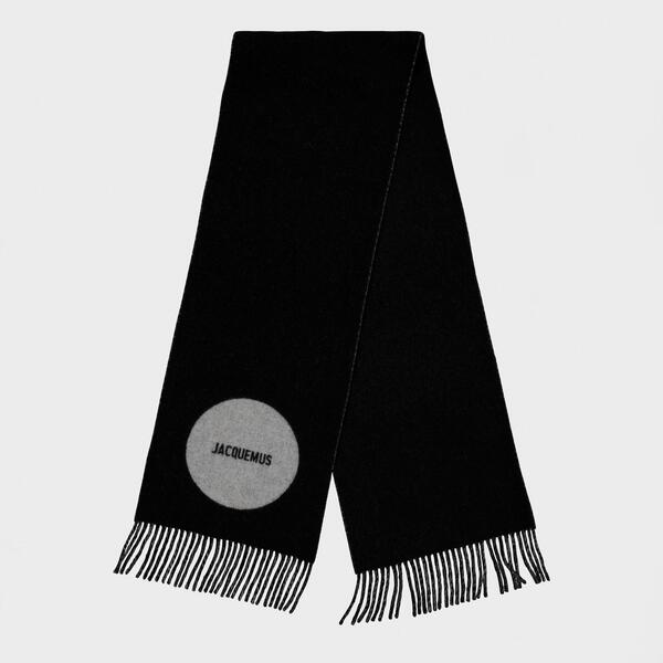 ジャクエムス メンズ 佩び物 消音装置・袈裟・えり巻き 編み物 Jacquemus Men\u0027s Knitted Scarf Black 黒いこと