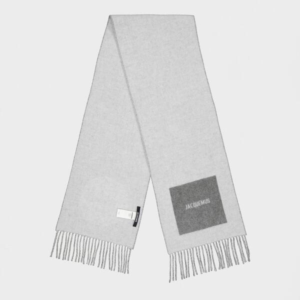 ジャクエムス メンズ 佩び物 消音装置・袈裟・えり巻き 編み物 Jacquemus Men\u0027s Knitted Scarf Grey 薄墨色