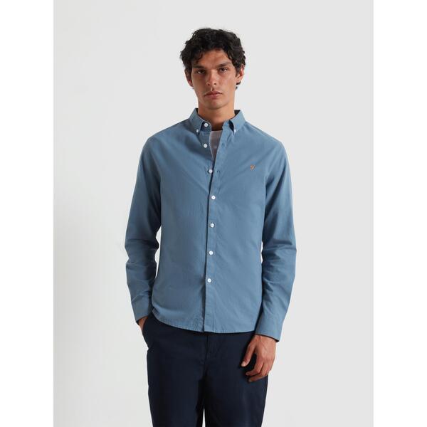 ファーラー メンズ トップス シャツ オックスフォード Farah Oxford Long Sleeve Shirt Chalk Blue 413 チョーク｜ReVida 店