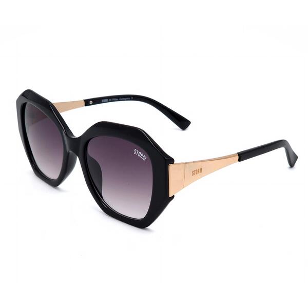 狂飆 レディース 佩び物 サングラス・アイウェア Storm Women\u0027s Hexagon Sunglasses Black 黒いこと