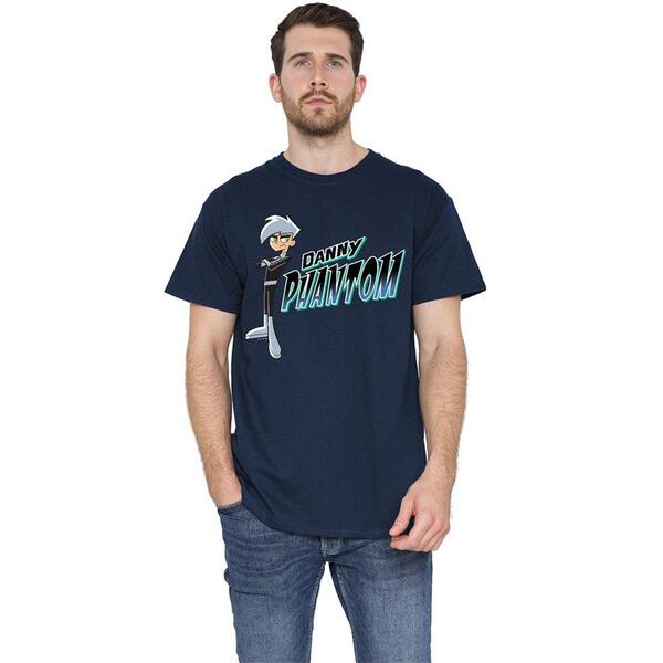 ニコロデオン メンズ トップス プルオーバー ロゴタイプ Nickelodeon Danny Phantom With Logo T Shirt Navy 米国海軍