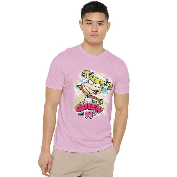 ニコロデオン メンズ トップス プルオーバー Nickelodeon Rugrats Queen A For Angelica T Shirt Pink サクラ色