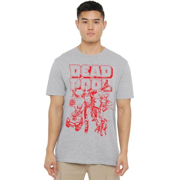マーベル メンズ トップス プルオーバー Marvel Deadpool Corps Red Attack T Shirt Athletic Heathe Light Grey 薄墨色