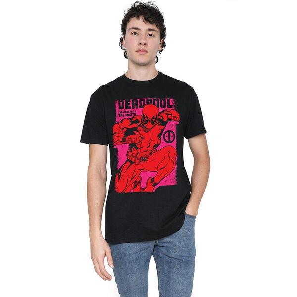 マーベル メンズ トップス プルオーバー Marvel Deadpool Merc With A Mouth Attack T Shirt Black 黒いこと