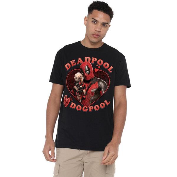 マーベル メンズ トップス プルオーバー Marvel Deadpool Wolverine Wade Loves Dogpool T Shirt Black 黒いこと