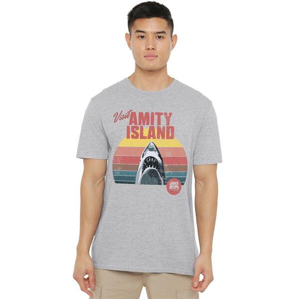 ユニバーサル メンズ トップス プルオーバー Universal Jaws Amity Island 50Th Sunrise T Shirt Athletic H Light Grey 薄墨色