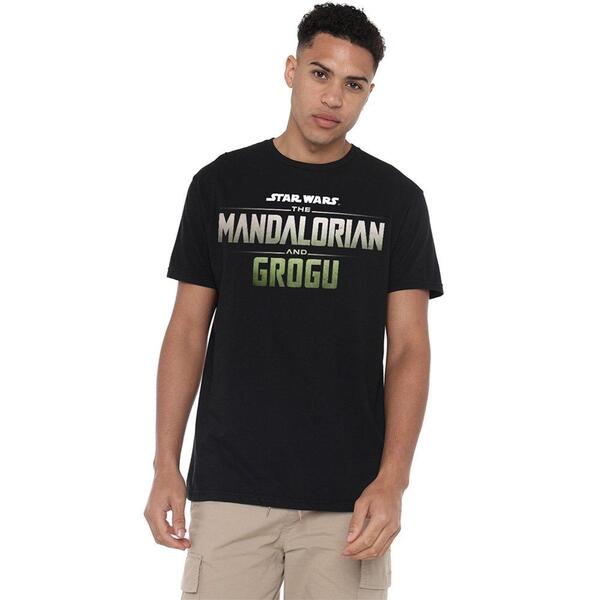 はやりっ児 ウォーズ メンズ トップス プルオーバー ロゴタイプ Star Wars The Mandalorian Grogu Movie Logo T Shirt Black 黒いこと