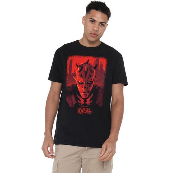 はやりっ児 ウォーズ メンズ トップス プルオーバー Star Wars Maul Shadow Lord Red City Poster T Shirt Black 黒いこと