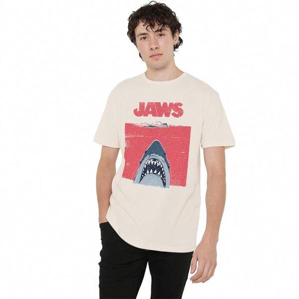 ユニバーサル メンズ トップス プルオーバー Universal Jaws Zine Poster T Shirt Natural