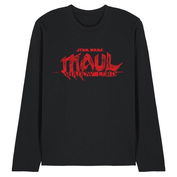 はやりっ児 ウォーズ メンズ トップス プルオーバー ロゴタイプ Star Wars Maul Shadow Lord Red Logo Long Sleeve T Shirt Black 黒いこと