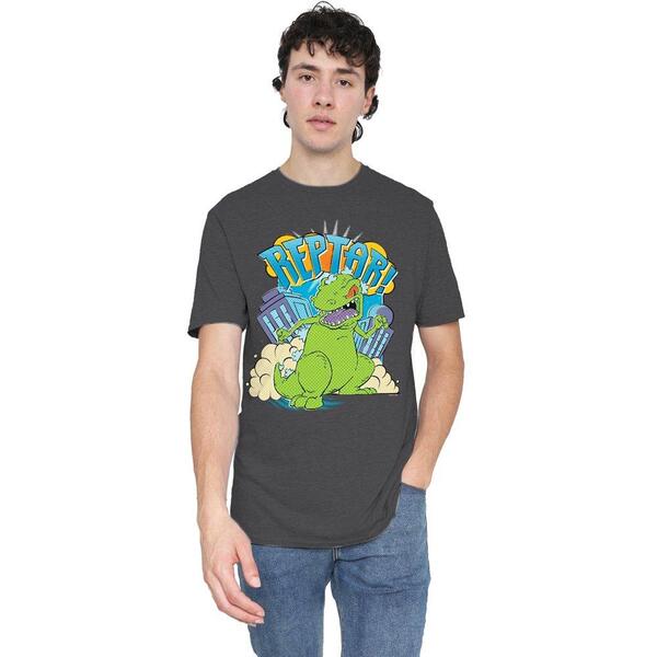 ニコロデオン メンズ トップス プルオーバー Nickelodeon Rugrats Reptar StompT Shirt Charcoal 濃灰色