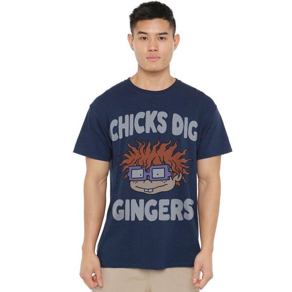 ニコロデオン メンズ トップス プルオーバー Nickelodeon Rugrats Chicks Digingers Unisex Adult Shirt Navy 米国海軍