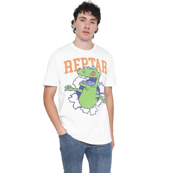 ニコロデオン メンズ トップス プルオーバー Nickelodeon Rugrats Reptar Shirt Rip Unisex T Shirt White 白いこと