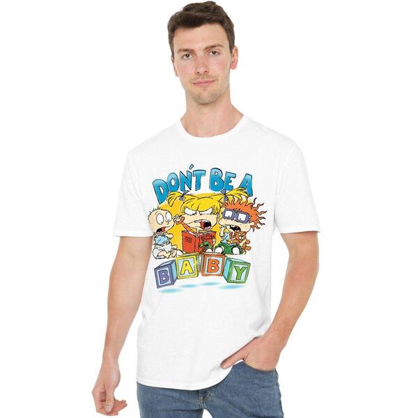 ニコロデオン メンズ トップス プルオーバー Nickelodeon Rugrats DonT Be A Baby Blocks Unisex T Shirt White 白いこと