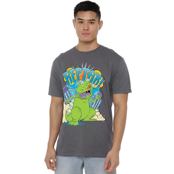 ニコロデオン メンズ トップス プルオーバー Nickelodeon Rugrats Reptar Stomp Unisex T Shirt Charcoal 濃灰色