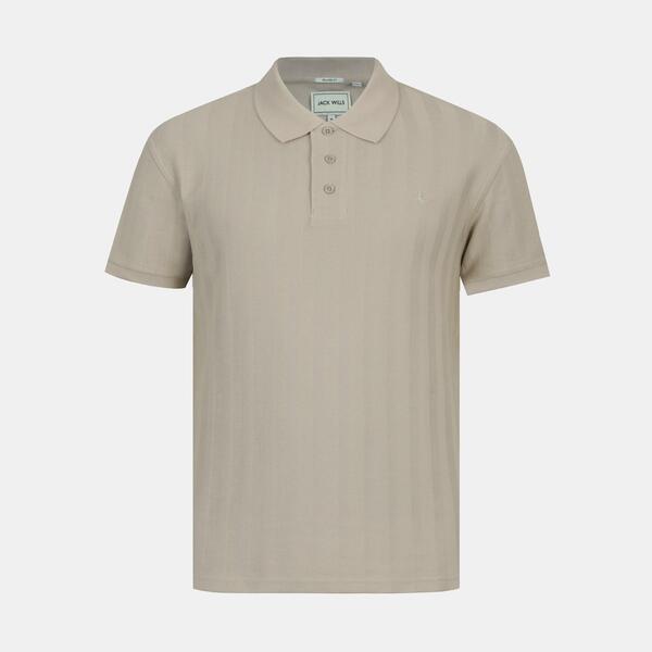ジャック ウィルス メンズ トップス ポロシャツ コットン Jack Wills Men's Herringbone Cotton Short Sleeve Polo Shirt Beige ベージュ|ReVida 店