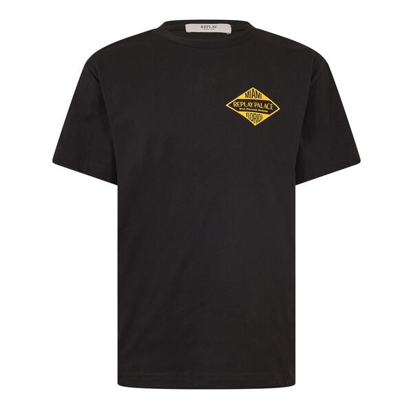 リプレー メンズ トップス プルオーバー Replay Men\u0027s T-Shirt Black 黒いこと