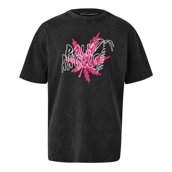 パーム・エンジェルス メンズ トップス プルオーバー Palm Angels Men\u0027s T-Shirt Black/Pink 黒いこと