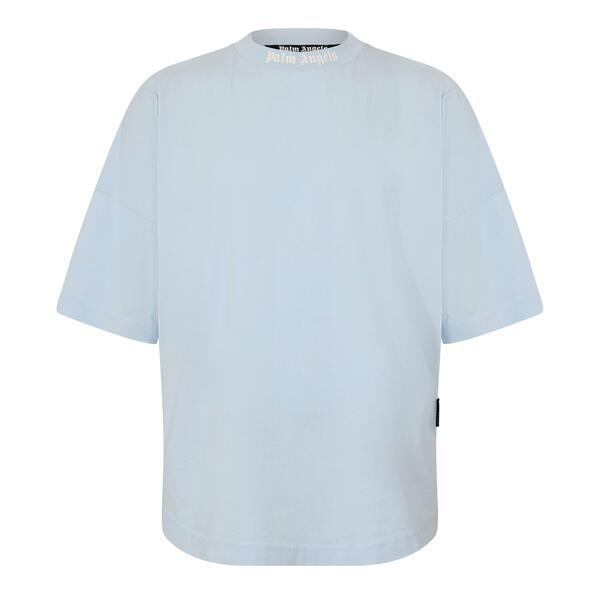 パーム・エンジェルス メンズ トップス Tシャツ Palm Angels Men's Oversized T-Shirt Blue/White ホワイト｜ReVida 店