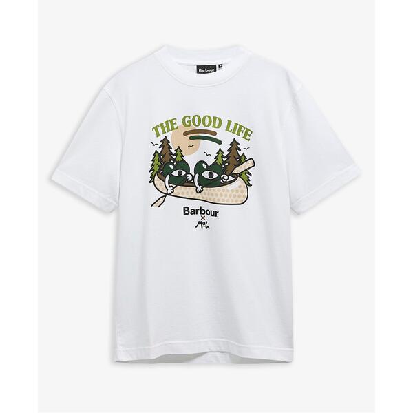 バブアー メンズ トップス Tシャツ Barbour Men's T-Shirt White WH11 ホワイト｜ReVida 店