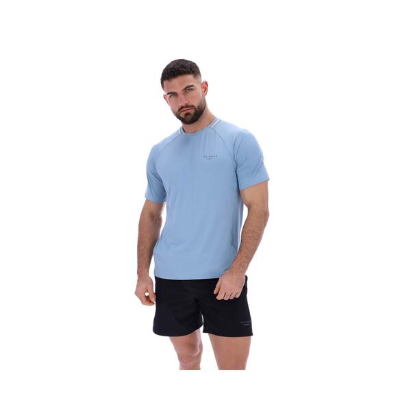 テッドベーカー メンズ トップス ティーシャツ Ted Baker HARRISON Aeroflow Training T-Shirt Light Blue 青碧