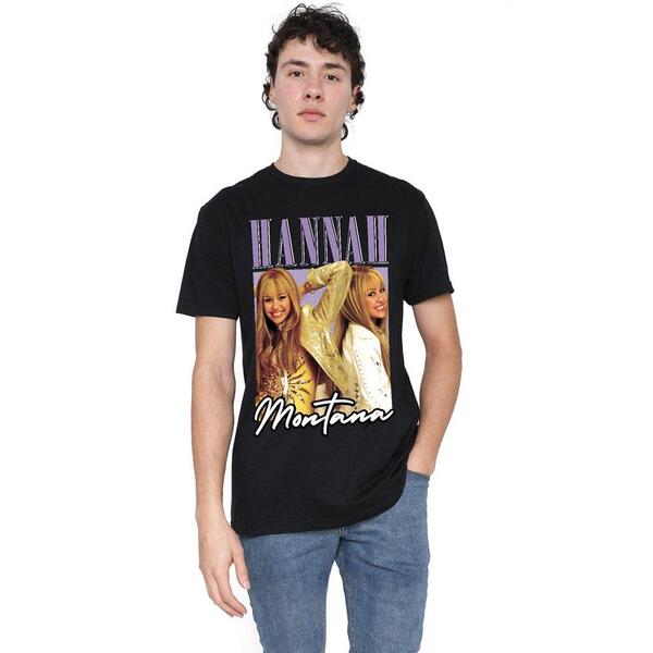 ウォルトディズニー メンズ トップス プルオーバー Disney Hannah Montana Montage T Shirt Black 黒いこと
