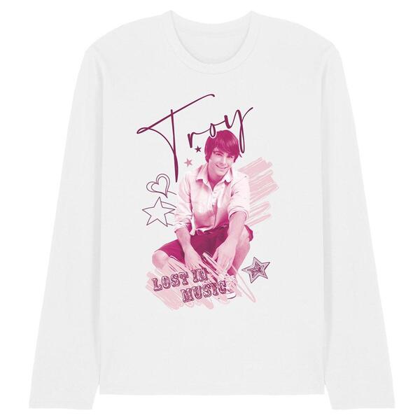 ウォルトディズニー メンズ トップス プルオーバー Disney High School Musical Troy Long Sleeve T Shirt White 白いこと