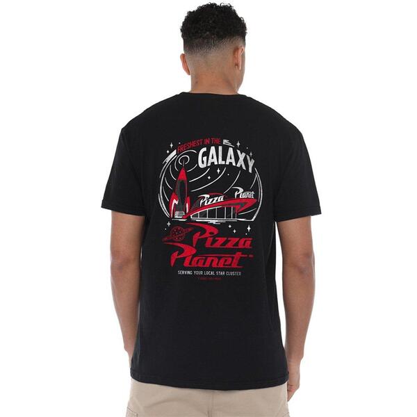 ウォルトディズニー メンズ トップス ティーシャツ Disney Toy Story Pizza Planet Freshest Front Back T-Shirt Black 黒いこと