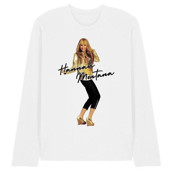 ウォルトディズニー メンズ トップス プルオーバー Disney Hannah Montana Pose Long Sleeve T Shirt White 白いこと