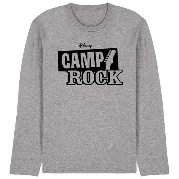 ウォルトディズニー メンズ トップス プルオーバー ロゴタイプ Disney Camp Rock Mono Logo Long Sleeve T Shirt Athletic Light Grey 薄墨色