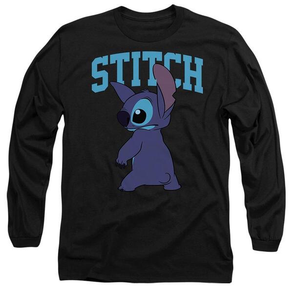 ウォルトディズニー メンズ トップス プルオーバー Disney Lilo Stitch Classic Pose Long Sleeve T-Shirt Black 黒いこと