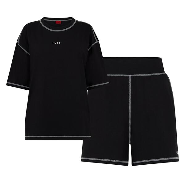 フューゴ レディース アンダーお召しもの ナイト爵お召しもの Hugo Nite Set 10272272 01 Pyjama Womens Black 黒いこと
